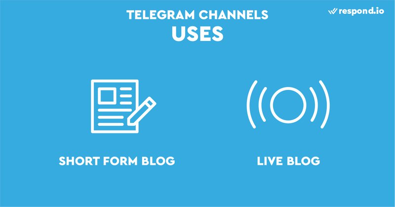 这是一张显示Telegram Channels用途的图片。由于Telegram Channels是如此的独特，要想出具体的使用案例是很有难度的。当你考虑到Telegram Channels时，你可以把它看作是一个简短的博客或一个实时博客。Telegram Channels作为直播博客也非常好用。