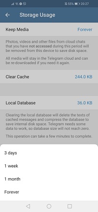 storage usage