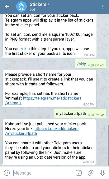 make custom stickers on telegram