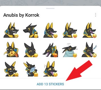 add telegram stickers iphone