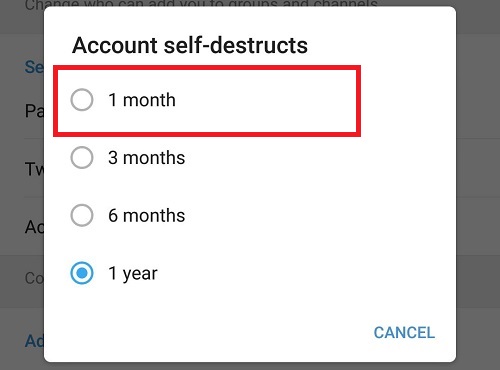 delete telegram account automatically