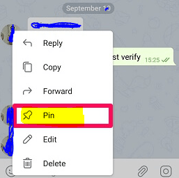 How to pin a message in Telegram 1