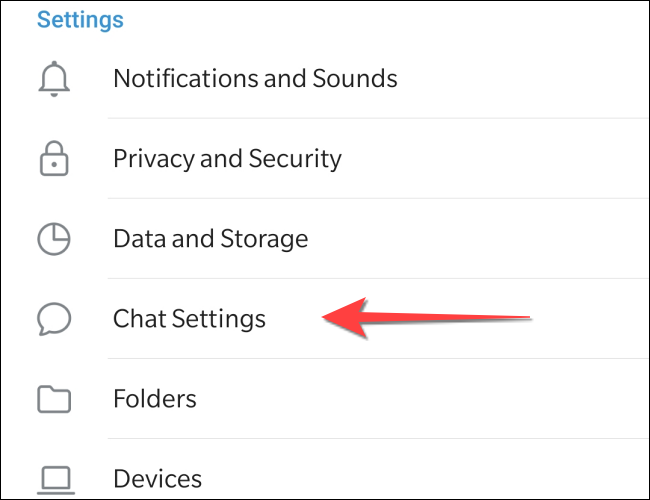 Select "Chat Settings" in Telegram.