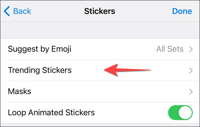 Select "Trending Stickers"