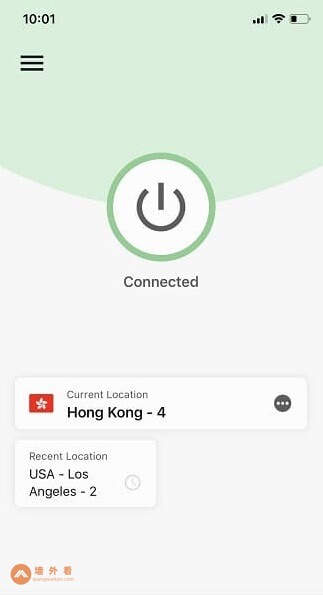 ExpressVPN iOS APP软件连接到香港