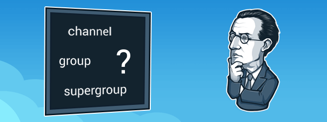 The difference between a channel, a group and a supergroup in Telegram