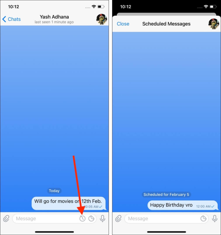 How to see scheduled messages on Telegram