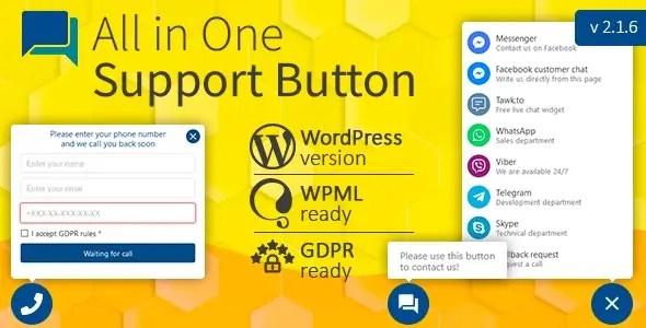 All in One Support Button v2.2.4 Premium Plugin Free Download