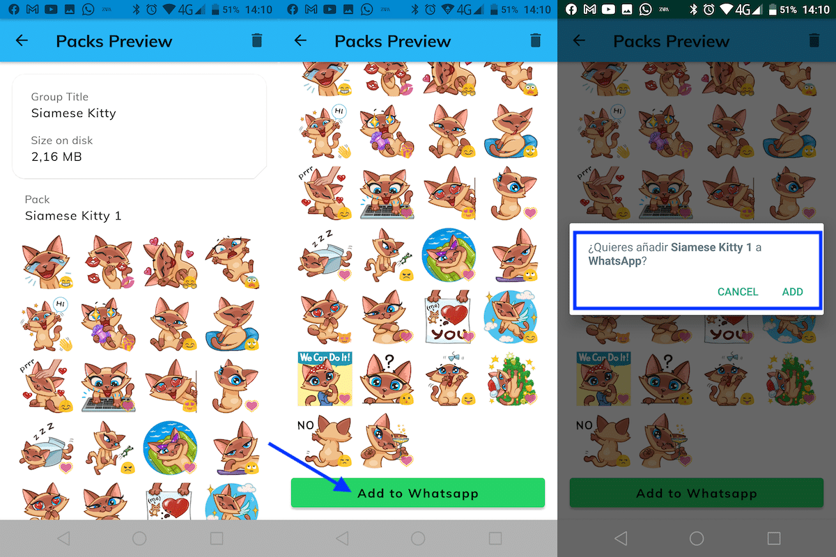 Pasar stickers de Telegram a WhatsApp