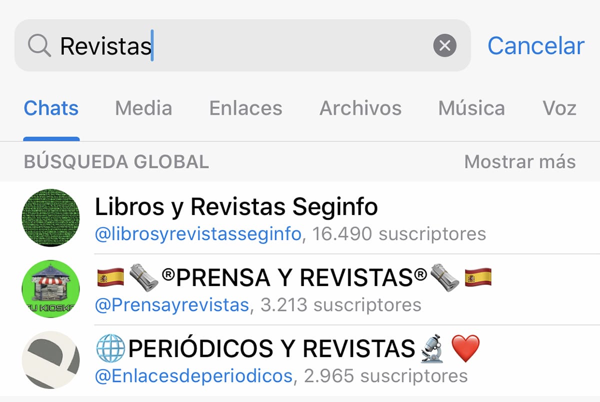 Telegram - Descargar revistas gratis