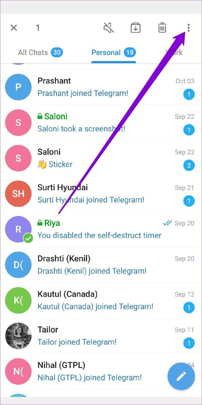 Chat Options in Telegram