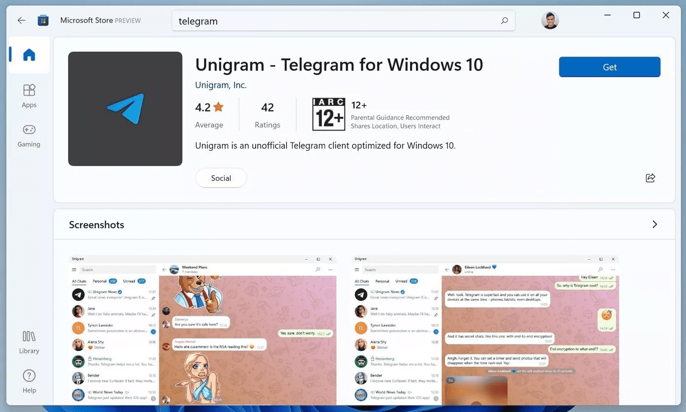 Unigram for windows telegram not opening on desktop