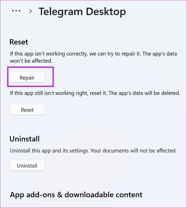 Repair telegram