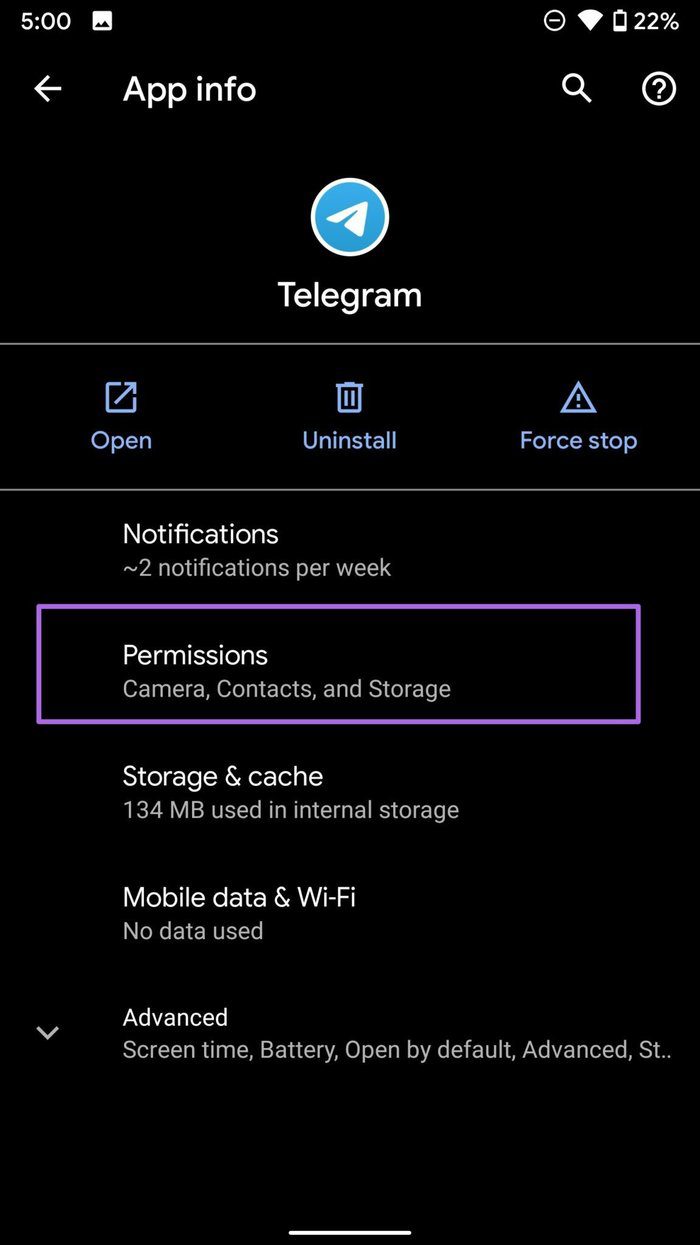 Select permissions