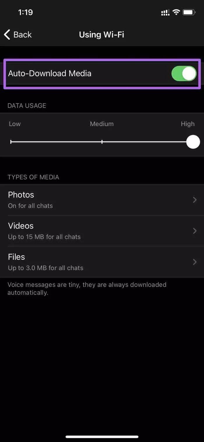 Auto download media on iphone