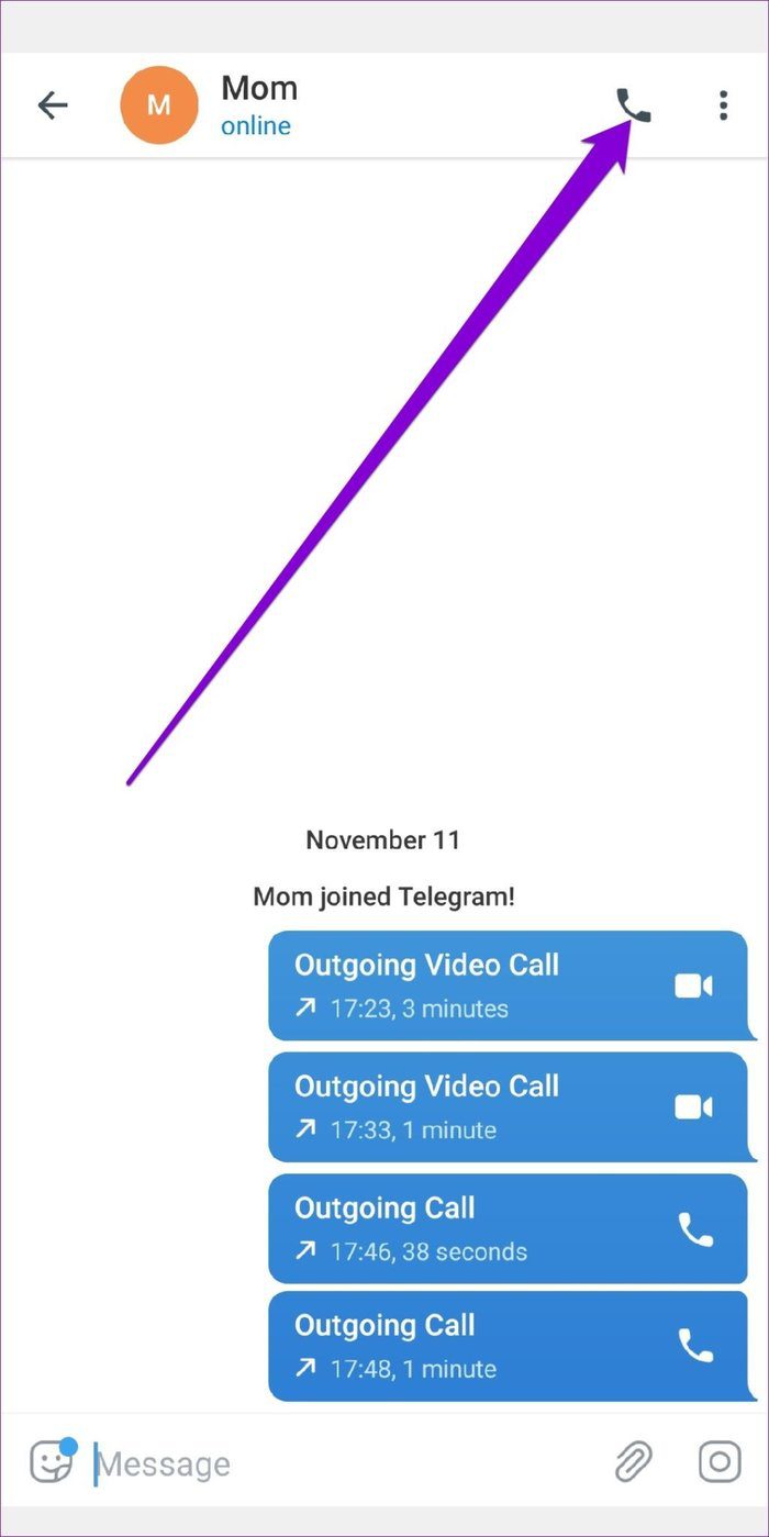 Make Voice Call on Telegram