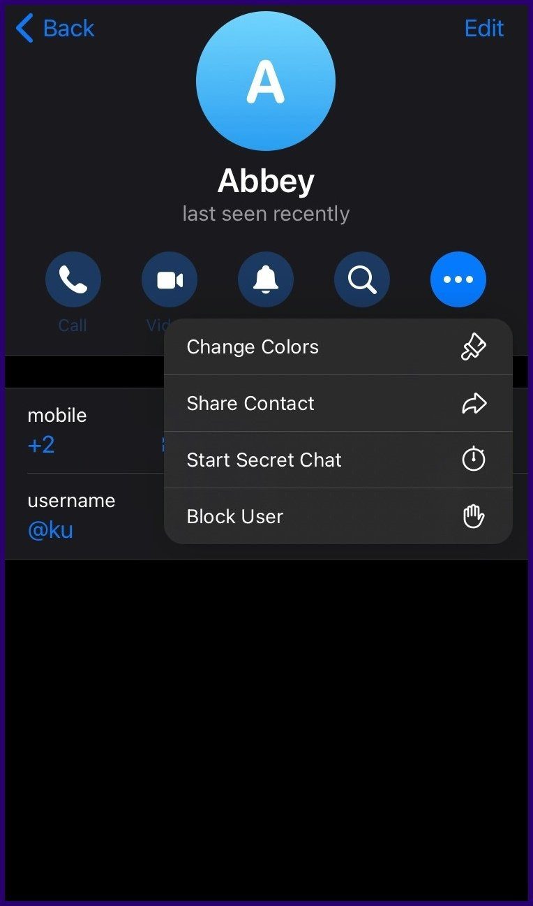 How to block someone on telegram step 6