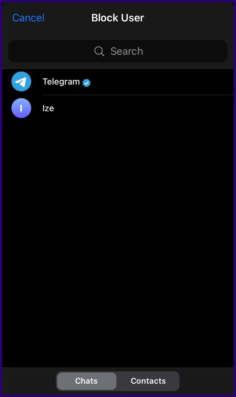 How to block someone on telegram step 12