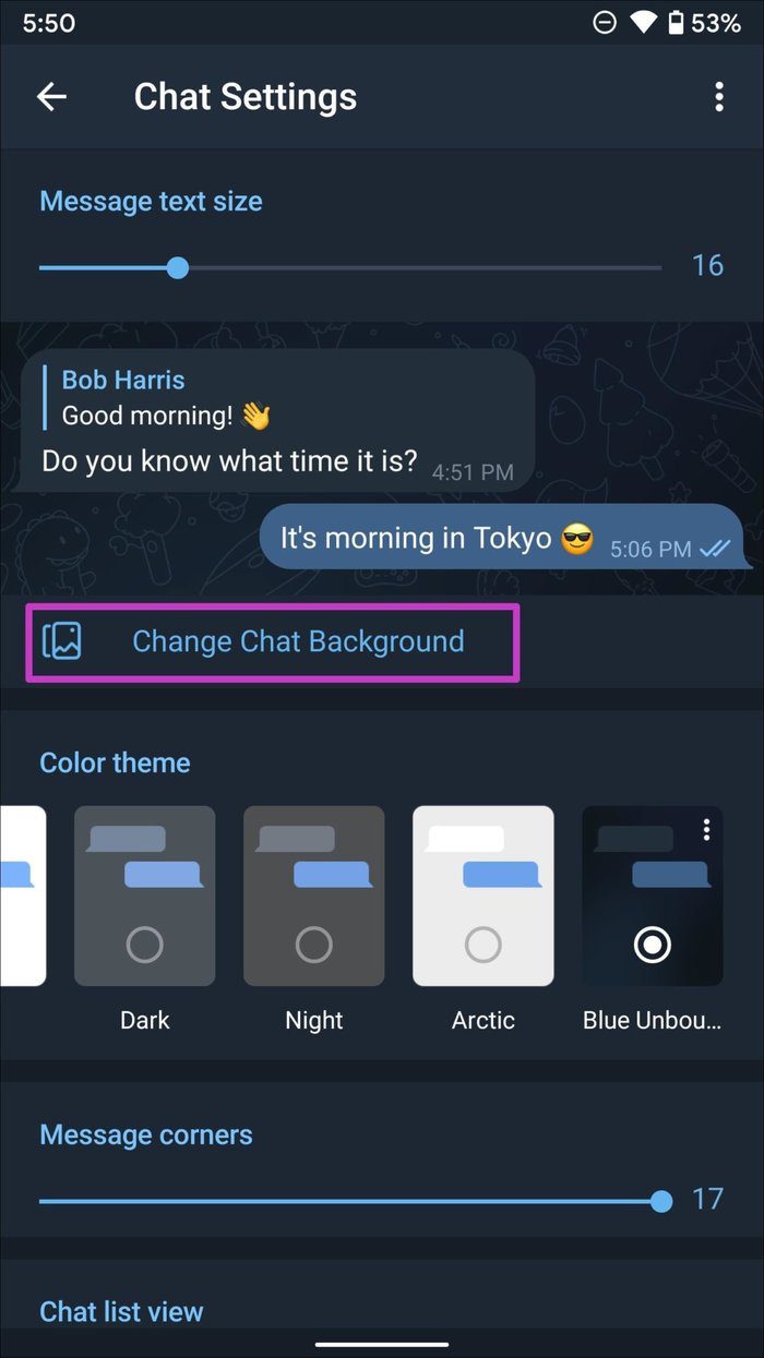 Change chat background