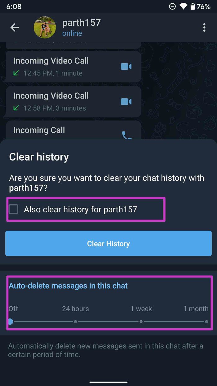 Auto delete messages