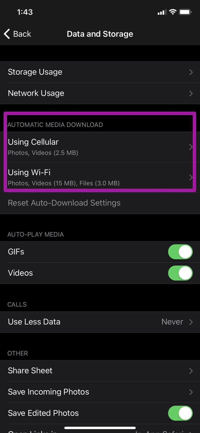 Automatic media download for telegram