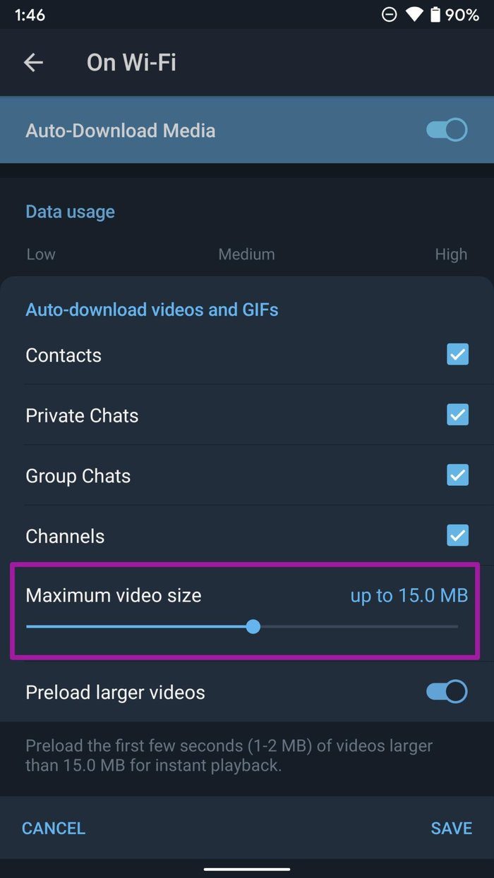 Improve maximum video size