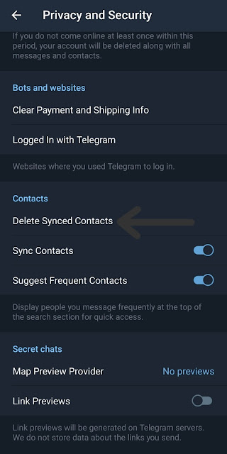 Delete synced contacts