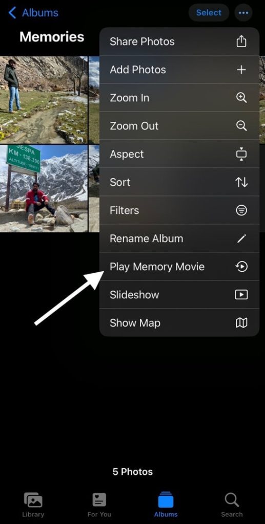 Click on Play Memory Movie