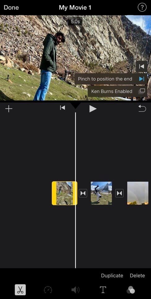 Make video slideshow with iMovie on iPhone