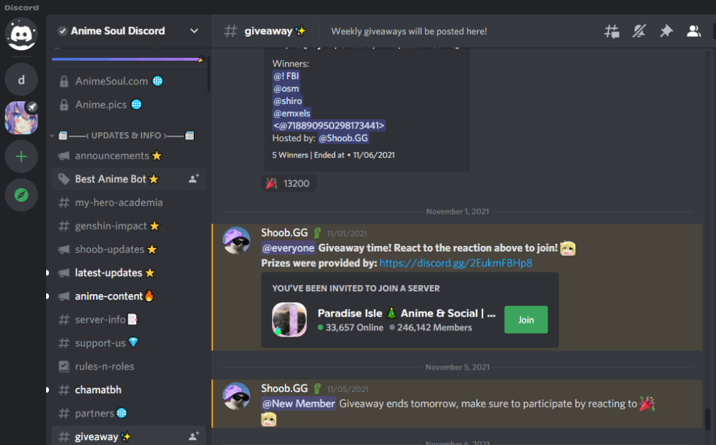 Anime Soul Discord server