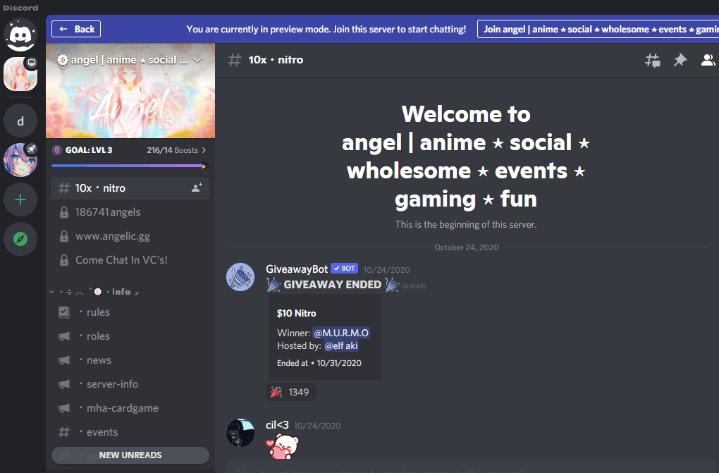 Angel Discord server