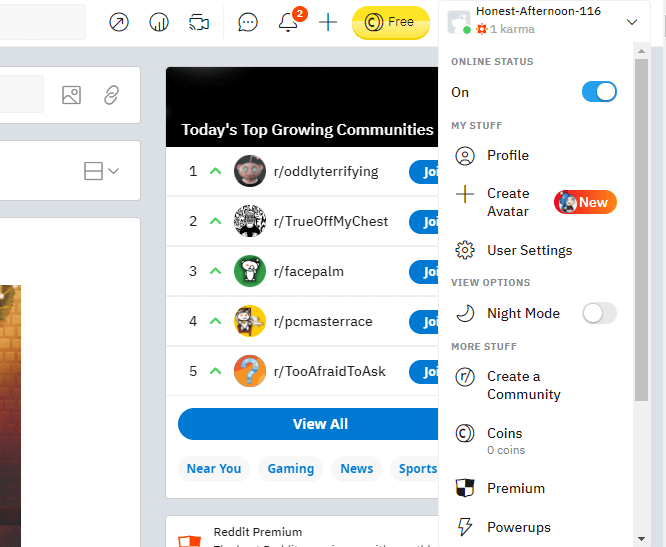 Reddit-user-settings