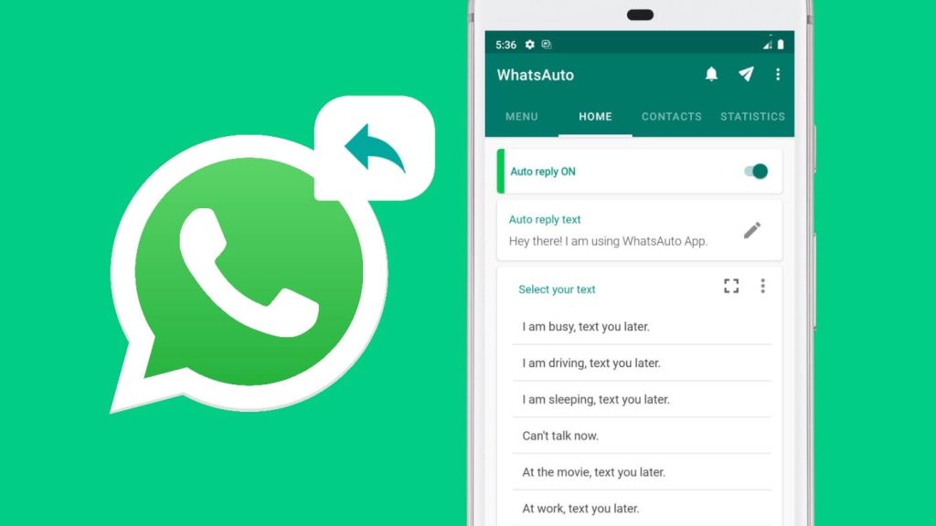 Auto reply messages on WhatsApp
