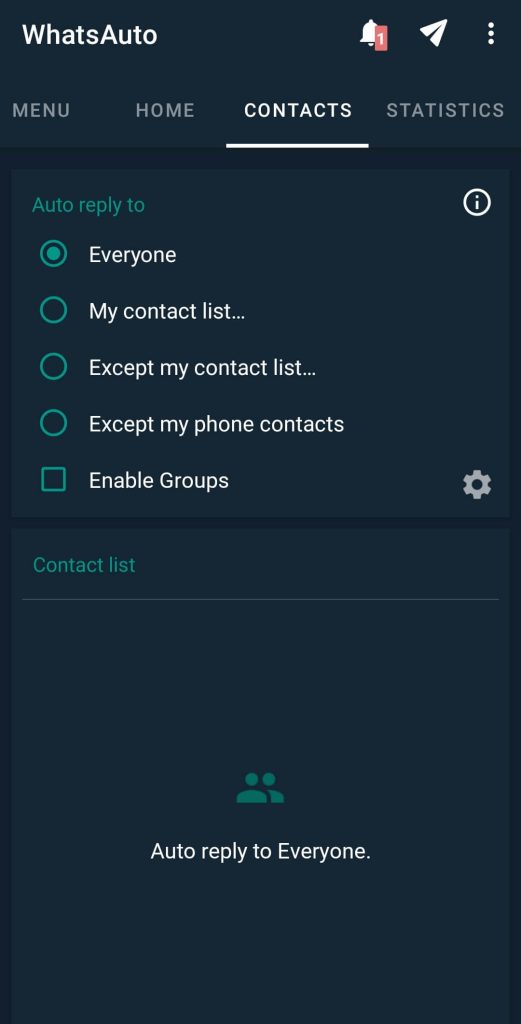 contacts section