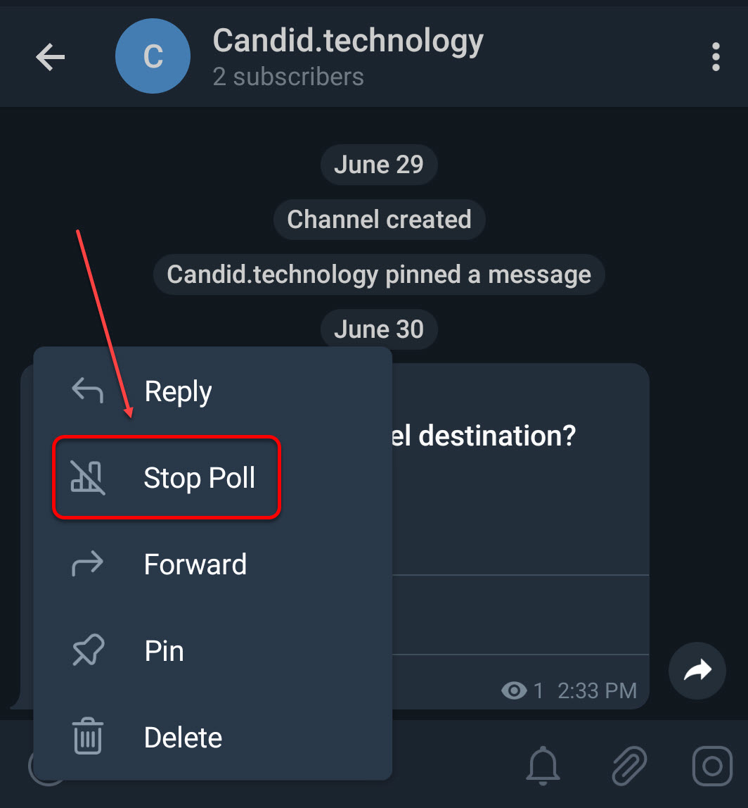 How to create a poll in Telegram? | Candid.Technology