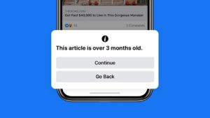 Facebook will warn users when they share an article older than 90 days