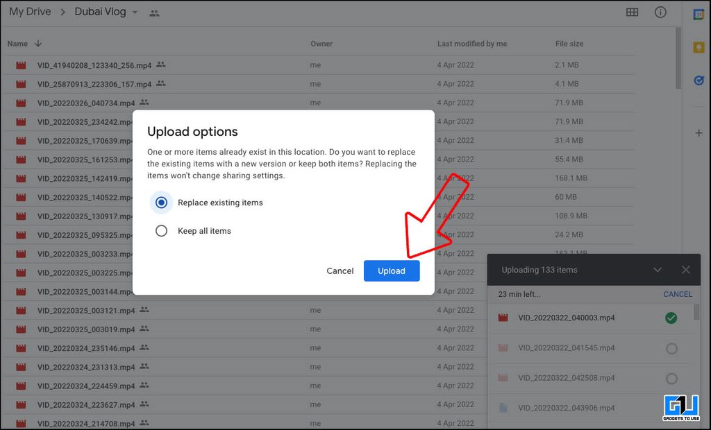 Google Drive Duplicate File Warning