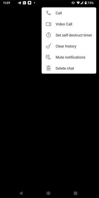 set self destruct timer in telegram for android