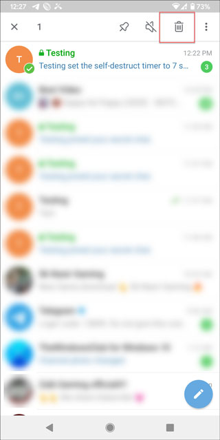 delete secret chat in telegram for android