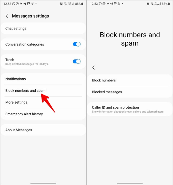 Samsung Unblock Messages