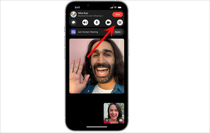 share screen on iPhone on facetime