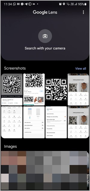 Samsung Scan QR Code Google Lens