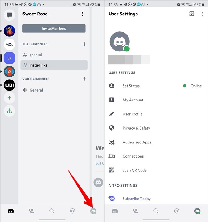 Discord Guide Tab Settings