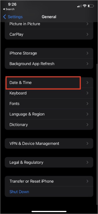 select data and time