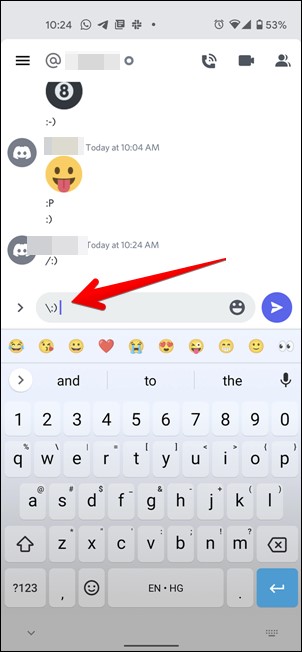 Discord Mobile Backslash Auto Emoji