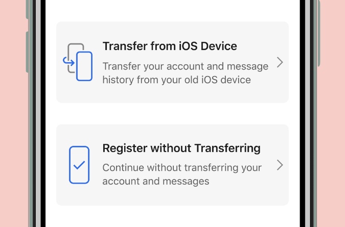 transfer signal messages on iPhone