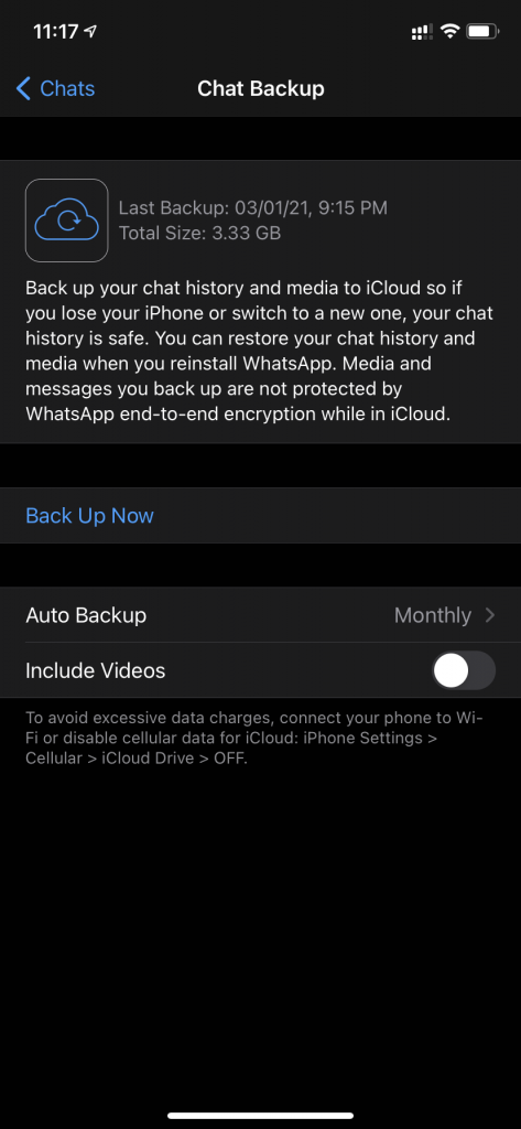 whatsapp backup