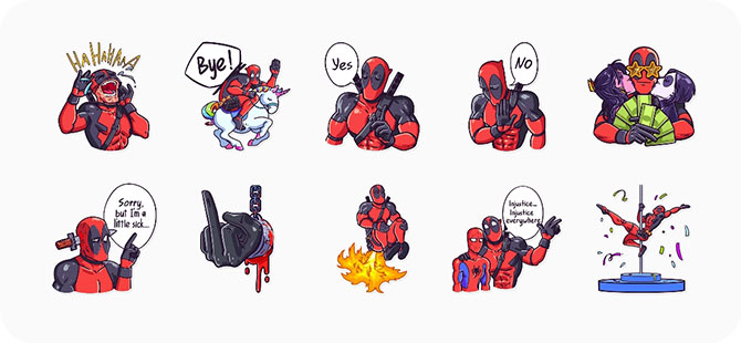 Screenshot of Telegram Deadpool Stickers