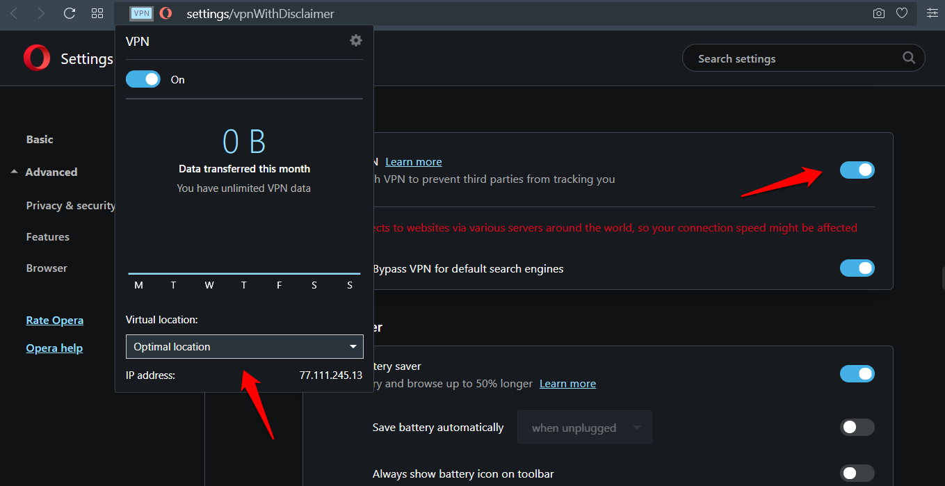 free vpn in opera browser