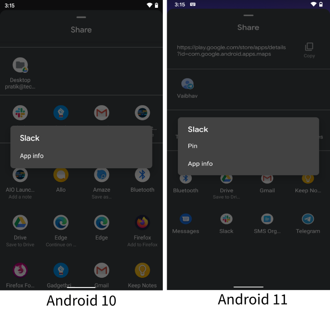 android-10-vs-android-11-share-sheet